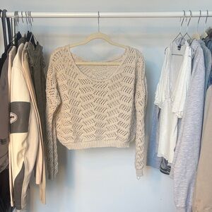 Cream Knit Women's off the shoulder Sweater